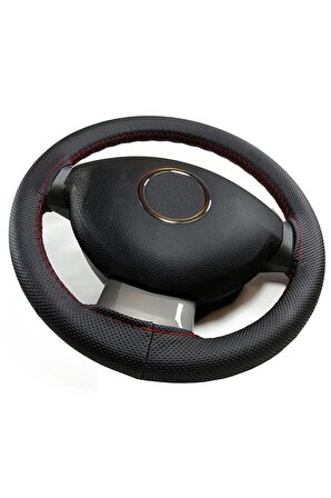 Opel İnsignia 2008-2013  Direksiyon Kılıfı Ve Vites Körüğü Siyah Vinil Kırmızı Nakışlı