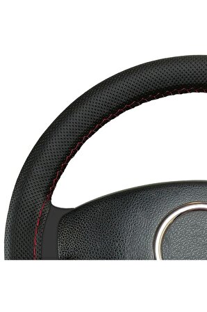 Honda S200  Direksiyon Kılıfı Dikmeli Siyah Vinil Kırmızı Nakışlı