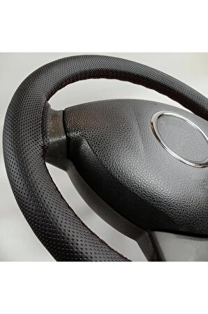 Mercedes W205 Kasa C-Serisi  Direksiyon Kılıfı Dikmeli Siyah Vinil Siyah Nakışlı
