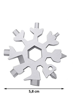 Kar tanesi anahtarları son derece çok yönlüdür. Şişe açacağı, kutu açacağı, tornavida, emniyet çekiç, altıgen anahtar vb. Olarak kullanılabilir. 18+1 çeşit düz yıldız tornavida, alyan, civata anahtarı, meşrubat açacağı, koli kesme gibi bir çok işleri