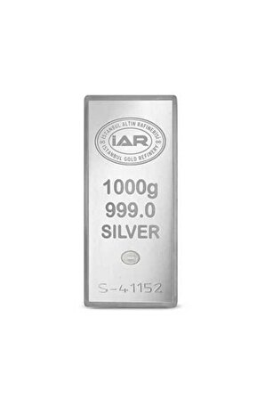 Gümüş 1000 Gram (1KG) IAR Külçe 999 Ayar