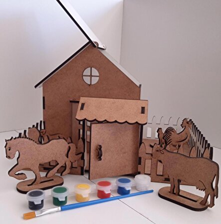 🏡 Ahşap Harikası: Çiftlik Evi 3D Maket Yapboz - Çocukların Hayal Dünyasını Renklendirin! 🚀