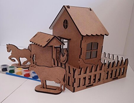 🏡 Ahşap Harikası: Çiftlik Evi 3D Maket Yapboz - Çocukların Hayal Dünyasını Renklendirin! 🚀
