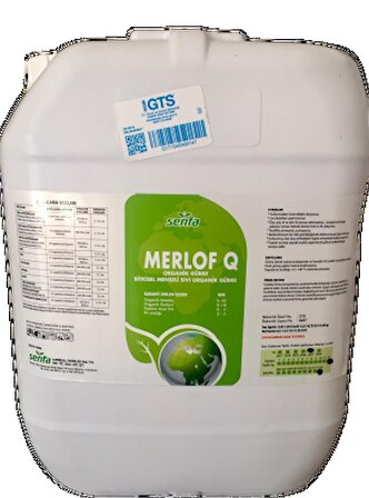 Senfa Merlof-Q Sıvı Organik Gübre Humik Asit 20 Litre (Yüksek Oranda Organik Madde İçerir)