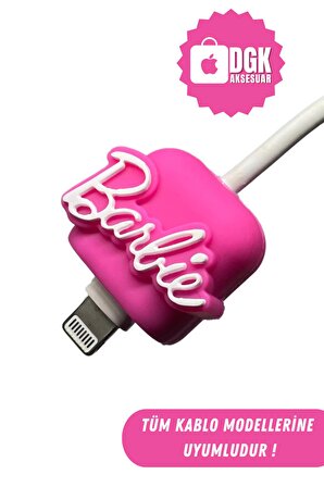 Kablo Ucu Koruyucu Pembe Barbie Figürlü