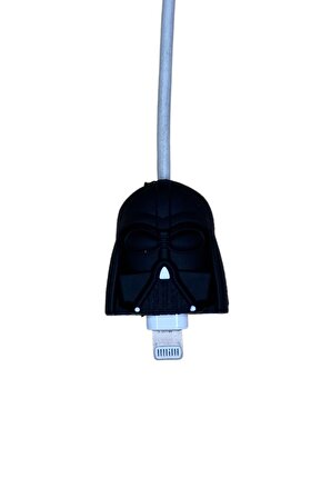Kablo Ucu Koruyucu Siyah Darth Vader Figürlü