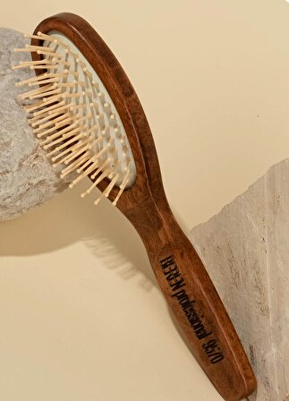 Kayın Ağacı Saç Fırçası Çanta Boyu - Doğal Çevre Dostu Sürdürülebilir Saç Masajı Vegan Antistatik