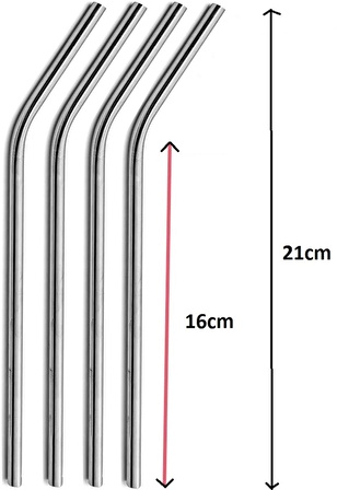 Çelik Pipet Paslanmaz Çelik Metal Meşrubat Pipeti Ve Pipet Temizleme Fırçası Seti 5 Parça