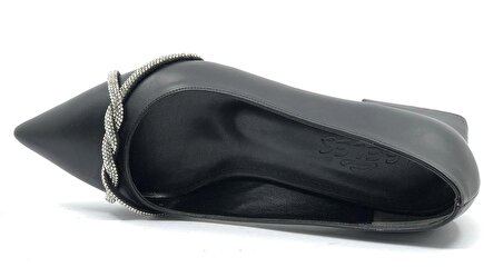 Feles Kısa Topuklu Taşlı Babet Kadın Bebet Ayakkabı