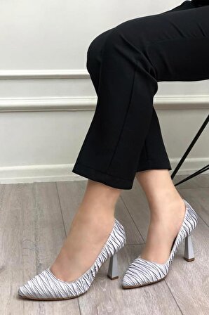 Feles Kırışık Saten Stiletto Kadın Topuklu Ayakkabı