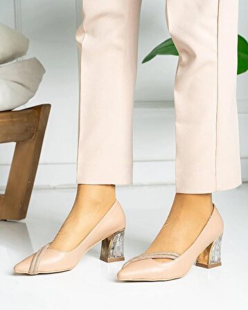 Feles Çift Şerit Stiletto Kadın Topuklu Ayakkabı