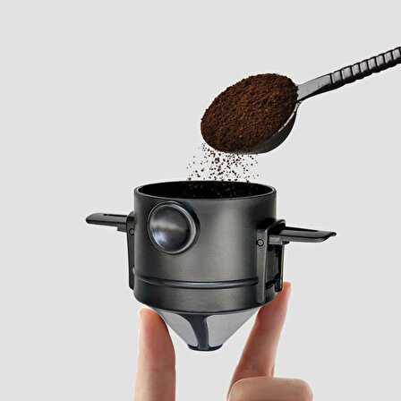 Pratik Taşınabilir Metal Kağıtsız Kahve Demleme Aparatı/hunisi (Dripper)