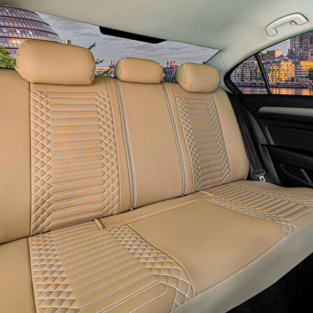 
Seat Toledo Lüx Full Deri Oto Koltuk Kılıfı Ön Arka Takım (Giydirme Tip) BEJ