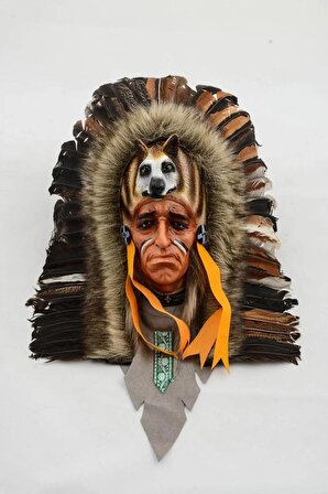 Yerli Amerikalılar Maskesi Figür Dekoratif Obje Ve Biblo Duvar Dekorasyon Salon Ofis Aksesuarları