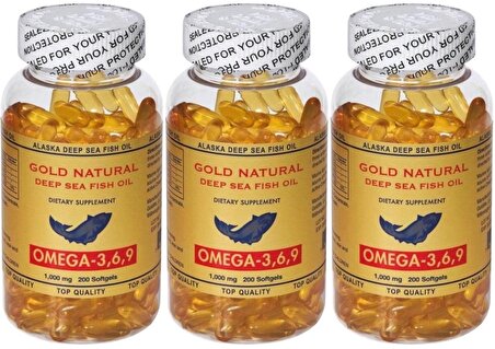 Gold Natural Balık Yağı Omega 3-6-9 1000 Mg 200 Softgel