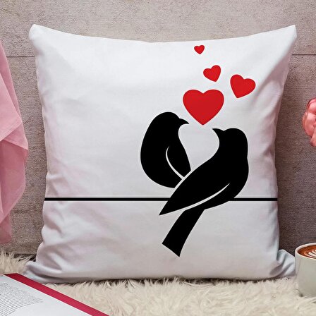 Sevgililer Günü kırlent kılıfı 4'lü set, romantik, özel tasarım, LOVE yazılı , kalpli