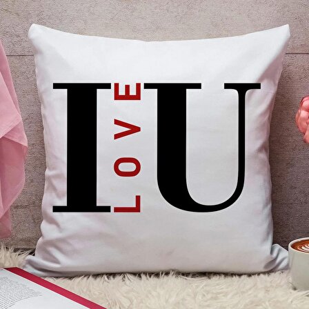 Sevgililer Günü kırlent kılıfı 4'lü set, romantik, özel tasarım, LOVE yazılı , kalpli