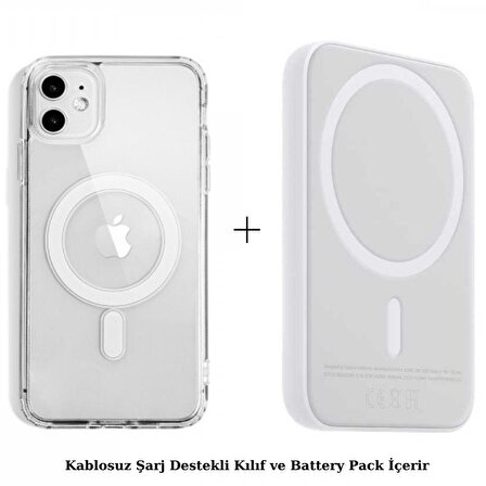 Premium Set iPhone 11 Kılıf Magsafe Wireles Şarj Özellikli ve BatteryPack
