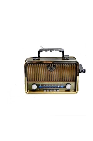 Nostaljik Radyo Müzik Kutusu Şarjlı Bluetooth Usb Sd Mp3 Pg 4401-Açık Kahverengi