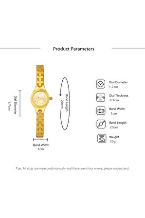 Minimal Küçük Kasa LPC Kaplama Metal Gold Kadın Kol Saati KKS00035