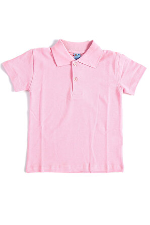 Pembe Kısa Kol 6-16 Yaş Okul Çocuk Lakos Tişört/T-shirt - 80238-Pembe