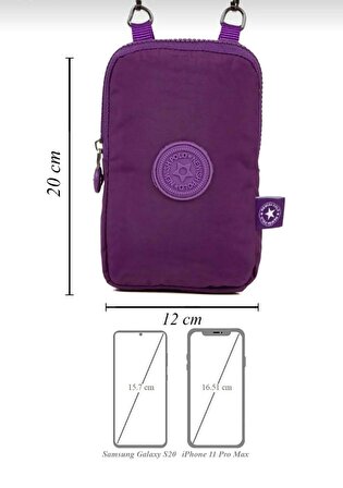 Anıl Bags Su Geçirmez Krınkıl Mini Çanta Telefon Cüzdan ve Pasaport Boyun Askılı Çapraz Omuz Çanta