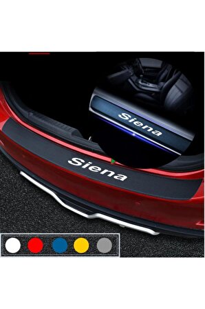 Fiat Siena İçin Uyumlu Aksesuar Oto Bagaj Ve Kapı Eşiği Sticker Seti Karbon