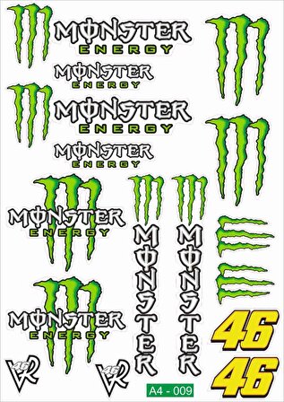 Monster Sticker Seti A4