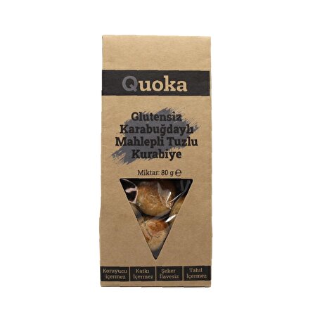 QUOKA Glutensiz, Rafine Şekersiz Tuzlu Kurabiye 3 Paket X 80gr