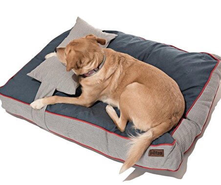 Petza Üstü Açık - Yastıklı Çift Taraflı - Fermuarlı Beyaz - Kırmızı - Lacivert - Siyah Büyük - Orta Irk Köpek Yatağı