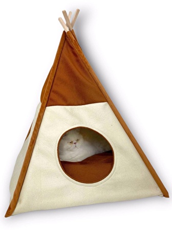 Tepee Eleven Kedi Evi, Kedi Barınağı, Kedi Çadırı, Minderli Kedi Yatağı