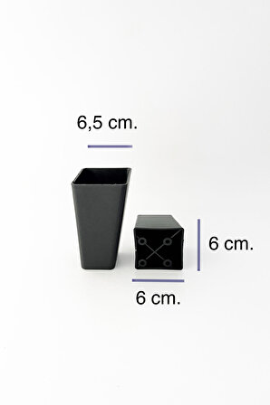 Plastik Köşeli Konik Mobilya & Koltuk Ayağı Mat Siyah 12cm. (4 Adet)