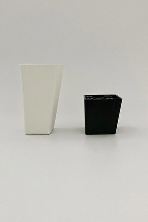 Plastik Köşeli Konik Mobilya & Koltuk Ayağı Mat Beyaz 12cm. (4 Adet)