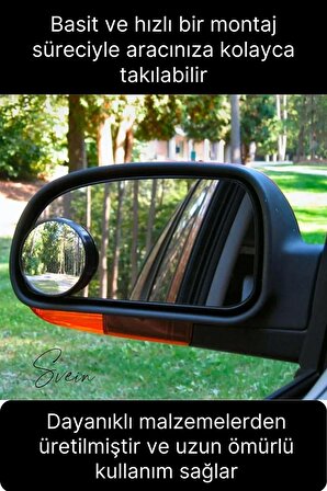 Kendinden Yapışkanlı Ayarlanabilir Otomobil Geniş Açılı Araç Kör Nokta Görme Dikiz Aynası 1 Çift