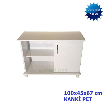 Kanki Pet KP1045 Düz Akvaryum Beyaz sehpa 100 x 45 x 67 cm