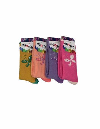 Dündar Kız Çocuk Havlu Desenli Çorap 9075 - 6 Adet 
