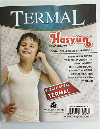 Hasyün Erkek Çocuk İnce İçlik Yün Atlet 520 - 1 Adet