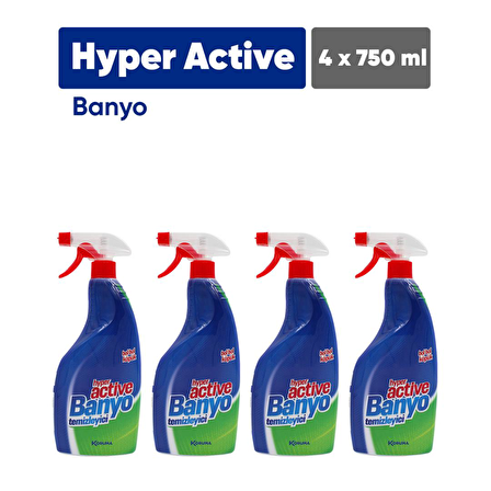 Hyper Active Banyo Temizleyici Sprey 4 x 750 ml