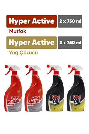 Hyper Active 4x750 ml Mutfak Temizleyici Sprey