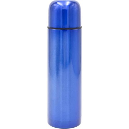 Deri Çantalı Mavi Renk Çelik Termos 500ML