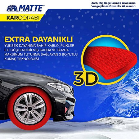 Matte Lastik Kar Çorabı XX-LARGE