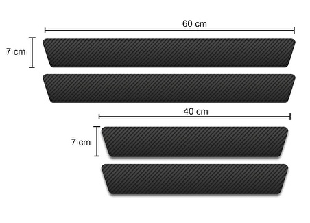 Toyota Logolu Karbon Kapı Eşiği Koruyucu Bant Folyo 4'lü Set