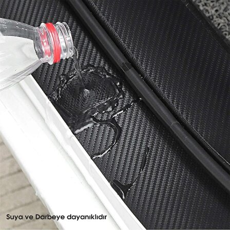 Hyundai Bayon Logolu Karbon Kapı Eşiği Koruyucu Bant Folyo 4'lü Set