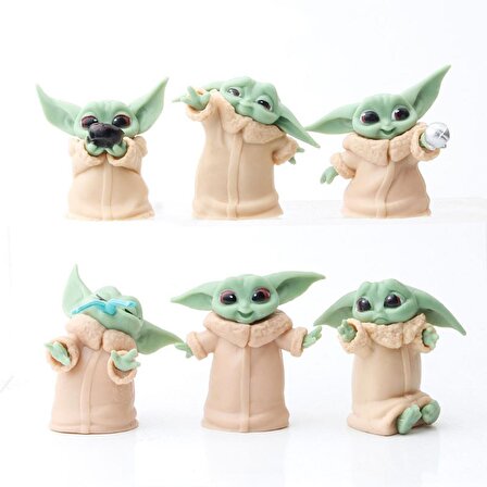 Star Wars Bebek Yoda Anime Figür 6'lı Set 