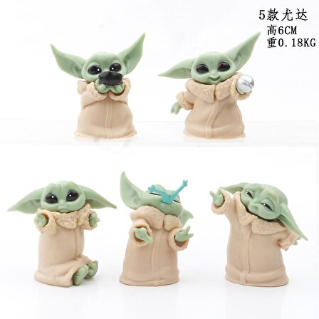 Star Wars Bebek Yoda Anime Figür 6'lı Set 