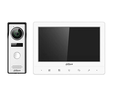 Dahua KTA02 7"inç Ekran 1.3mp Kamera Analog Villa Kiti İnterkom İç ve Dış  Ünite