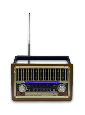 Ktf-1655 Nostalji Radyo Bluetooth Hoparlör El Feneri Usb Şarjlı