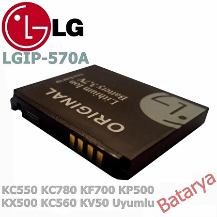 LG Kc550 Batarya Kc780 Kf700 Kp500 Kx500 Kc560 Kv50 LG LGIP-570A Uyumlu Yedek Batarya