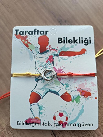 2'li Asansörlü İcardi Bilekliği Ayyıldızlı Sarı Kırmızı Cimbom Makrome Zirkon Taşlı Aşkın Olayım