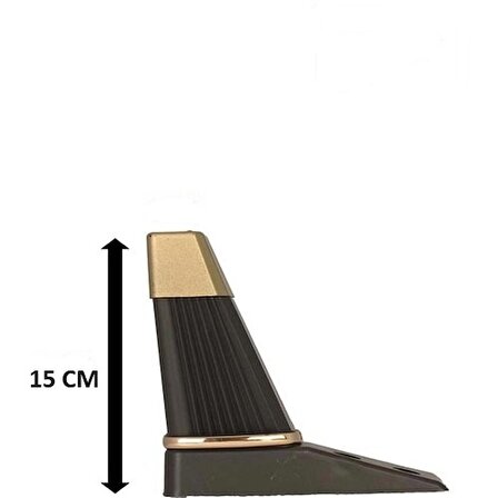 Mobilya Koltuk Ayağı Baza Çekyat Chester Oturma Grubu Ayağı Elmas Siyah Gold 15 CM (4 Adet)